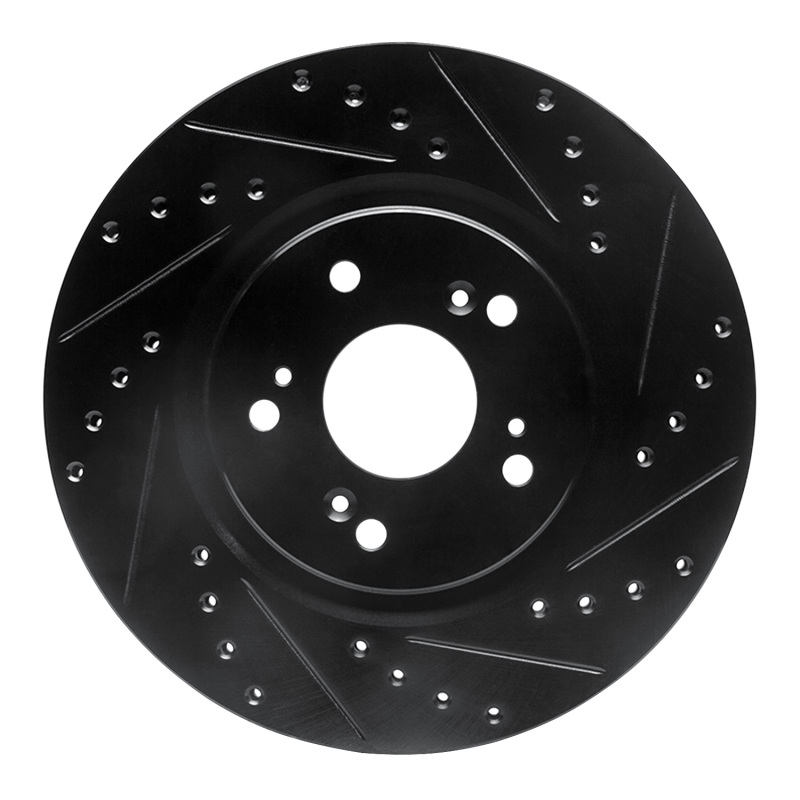 Acura NSX Brake Rotor (1) - Rear Right - R1 Concepts - Drilled & Slotted - Black - `97-`05